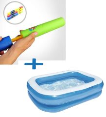 Su Pompalı-Bestway 54005, Büyük Şişme Aile Havuzu-201x150x51cm