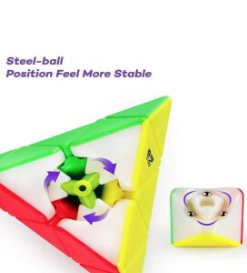 QY Speed Cube, Pyraminx Profesyonel 3x3 Speed Üçgen Rubik Zeka Küpü -Q1 Ming S2