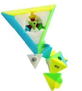 QY Speed Cube, Pyraminx Profesyonel 3x3 Speed Üçgen Rubik Zeka Küpü -Q1 Ming S2
