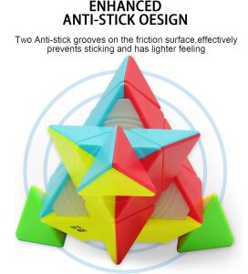 QY Speed Cube, Pyraminx Profesyonel 3x3 Speed Üçgen Rubik Zeka Küpü -Q1 Ming S2