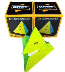 QY Speed Cube, Pyraminx Profesyonel 3x3 Speed Üçgen Rubik Zeka Küpü -Q1 Ming S2