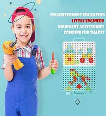 Pilli Matkaplı, 6in1 252 Parça 3D Creative Puzzle Yapboz Oyun Seti