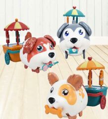Ses kontrollü, İnteraktif Yürüyen Havlayan Sevimli Köpek, Eğlenceli Dondurma Arabası ve Aksesuarlarıyla...