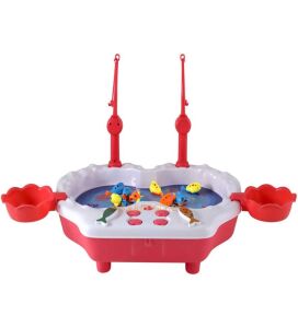 Müzikli, Havuzlu Balık Yakalama Oyunu, 8 Balık ve 2 Oltalı - Big Catch Fishing Game,SOMON