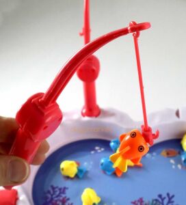 Müzikli, Havuzlu Balık Yakalama Oyunu, 8 Balık ve 2 Oltalı - Big Catch Fishing Game,SOMON